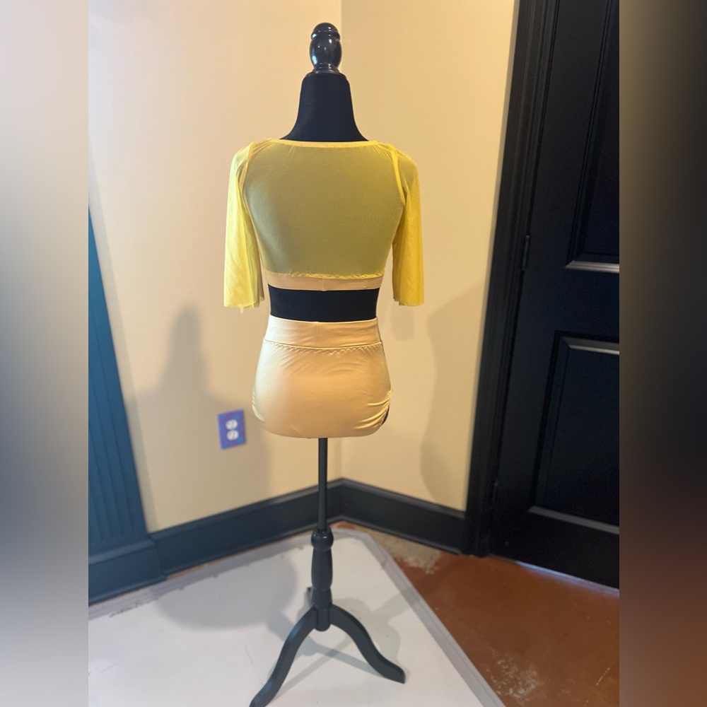 Custom 2pc Dance Competition Costume Gold & Yello… - image 4
